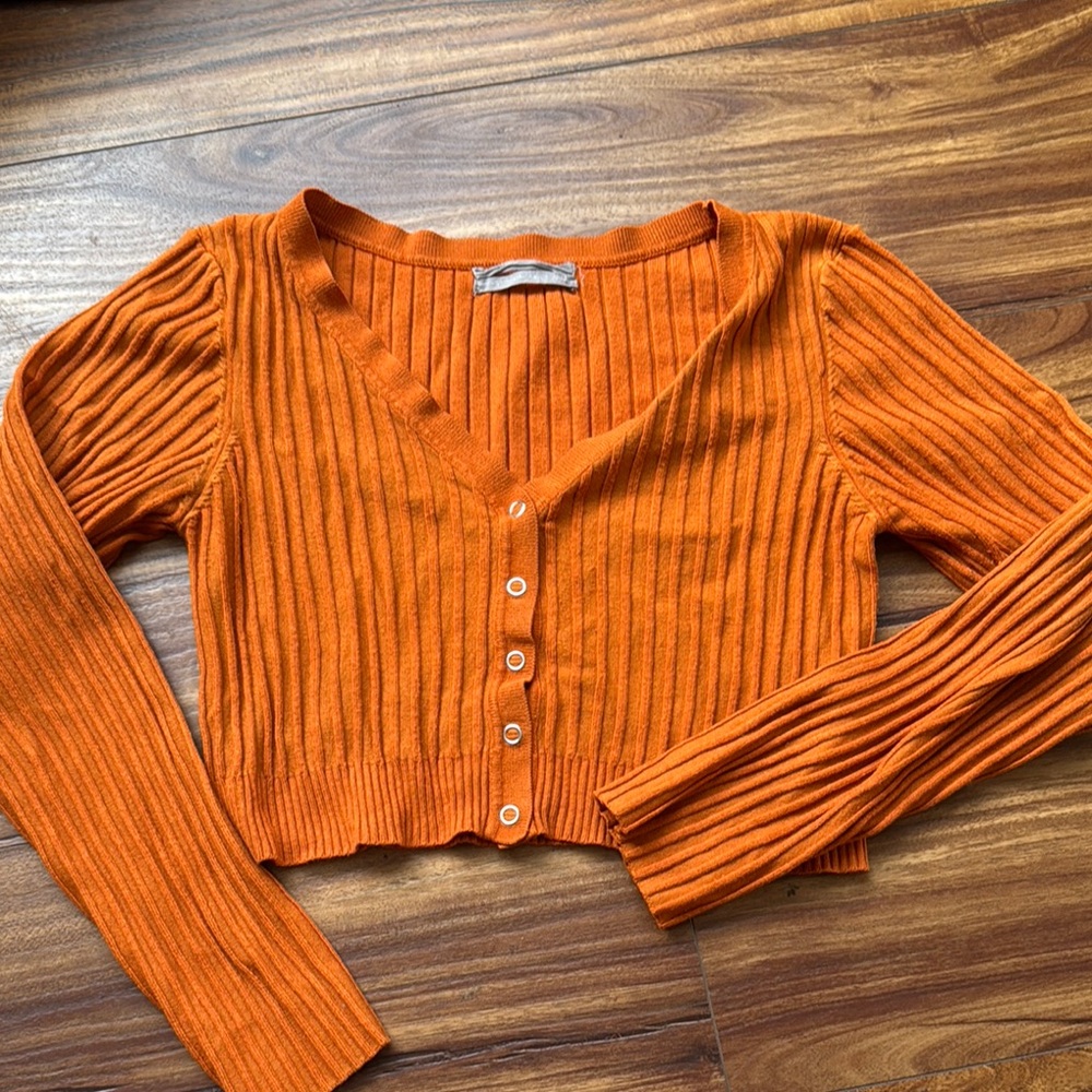 Urban Outfitters Ribbed Long Sleeve Crop Top